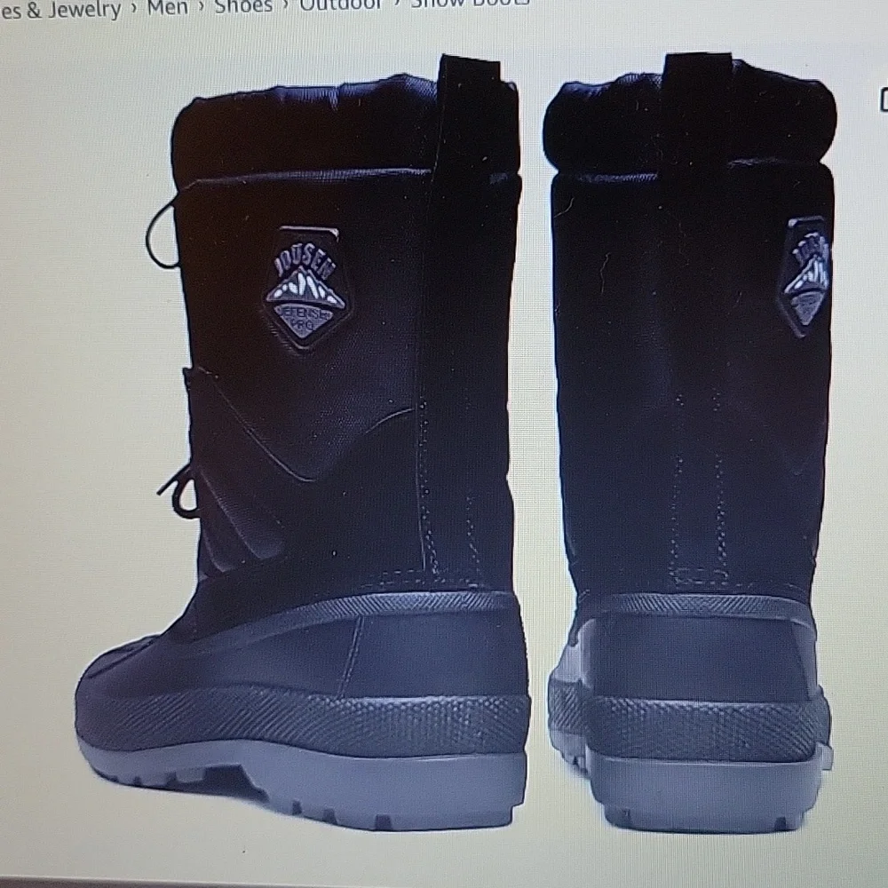 Jousen black winter snow boots waterproof lightweight nylon AMY693 Size 8 NEW…